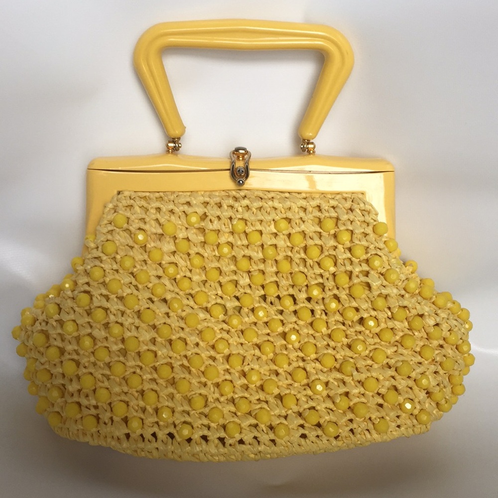 🌼 Vintage Italian yellow beaded bag 🌼
